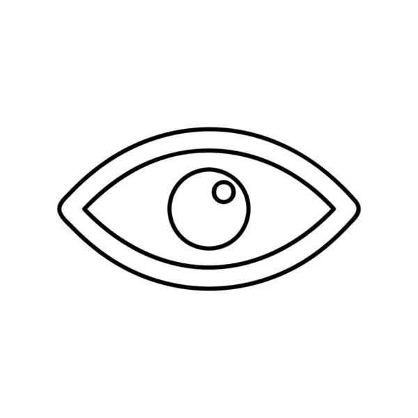 Icône Oeil Ligne Mince Pour Web Mobile Design Plat Minimaliste — Image vectorielle