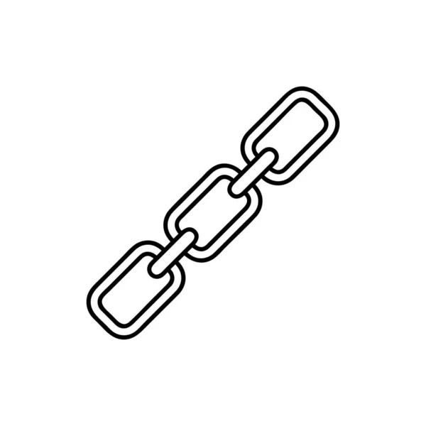 Tek bir simgeye bağlan. Zincir bağı simgesi. Web, mobil ve bilgi grafikleri için satır simgesi. Beyaz arkaplanda vektör siyah simgesi. Stok vektör illüstrasyonu.
