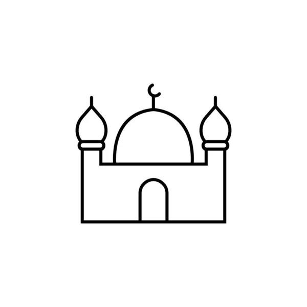 Moderno Edificio Mezquita Islámica Arte Fondo Blanco Ilustración Del Icono — Archivo Imágenes Vectoriales