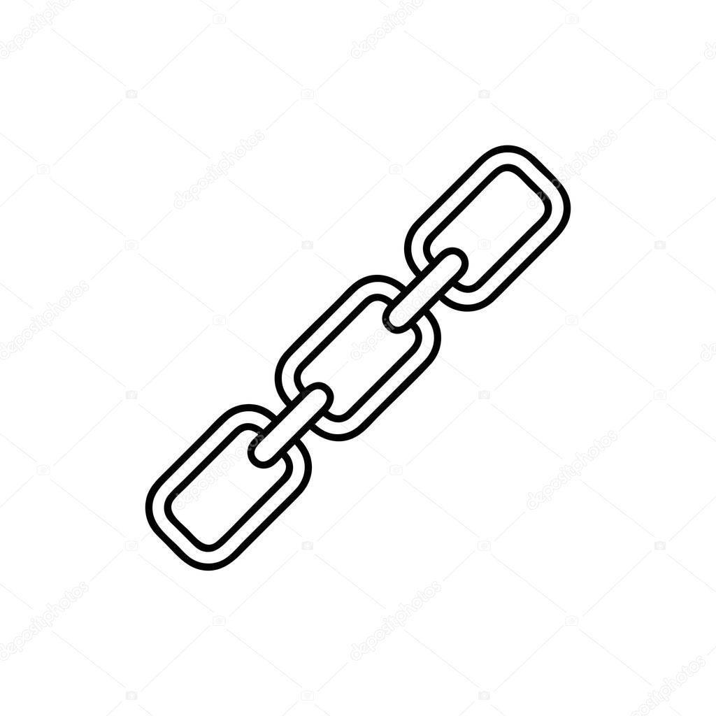 Link single icon. Chain link simbol. Line icon for web, mobile and infographics. Vector black icon on white background. Stock vector illustration.