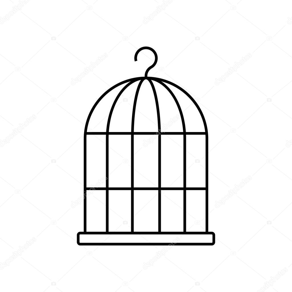 Bird cage outline icon. linear style sign for mobile concept and web design. bird cell simple line vector icon. Symbol, logo illustration.