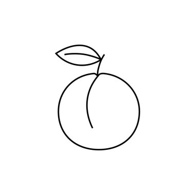 Kayısı simgesi. Meyve ve sebze koleksiyonundan kayısı doğrusal sembolü tasarım. Beyaz arka plan üzerinde basit anahat öğesi vektör çizim.