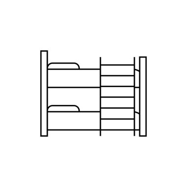 Beyaz arka plan, ranza şeffaf işareti, doğrusal sembolü ve kontur tasarım öğeleri anahat tarzı izole ranza simge vektör