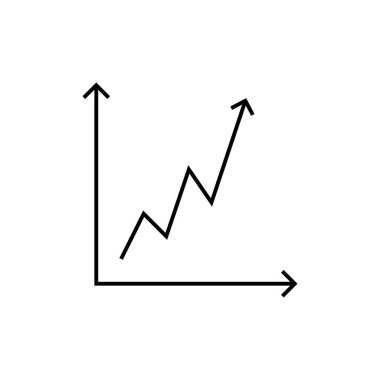 İş grafik hat simgesi, Infographic, büyüyen Finans ve yönetim vektör grafikleri, doğrusal model beyaz bir arka planda eps 10.