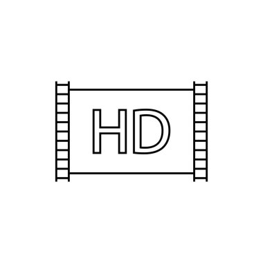 720p Hd çözünürlük anahat simgesi. Mobil kavramı ve web tasarım için doğrusal stili işaret. HDTV kalite basit çizgi vektör simgesi. Sembol, logo illüstrasyon. Piksel mükemmel vektör grafikleri