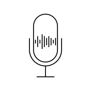 Kayıt düğmesi vektör çizgisi simgesi beyaz arkaplanda izole edildi. Infographic, web sitesi veya uygulama için ses kaydı uygulama satırı simgesi. Izgara sisteminde simge dizayn edildi.