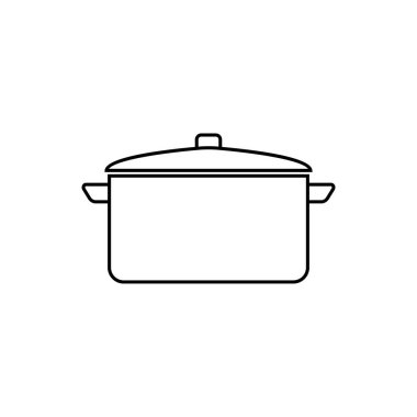 Cooking pot outline icon. linear style sign for mobile concept and web design. Casserole simple line vector icon. Saucepan symbol, logo illustration. clipart