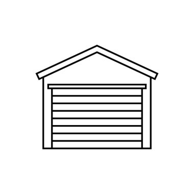 Garaj konsepti simgesi. Doğrusal Garaj konsepti sembol tasarımı. Bu basit element illüstrasyonu web ve mobil için kullanılabilir.
