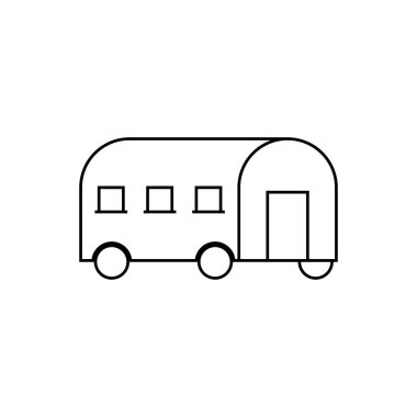 Karavan simge vektör izole üzerinde beyaz arka plan, karavan şeffaf işareti, çizgi veya doğrusal işareti, öğenin tasarım anahat tarzı