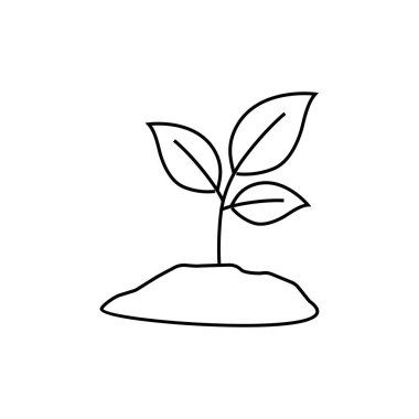 Eko bitki simgesi. Modaya uygun modern düz doğrusal vektör Eko ince çizgi ekoloji koleksiyonu, Anahat vektör çizim üzerinden beyaz arka plan üzerinde simge bitki