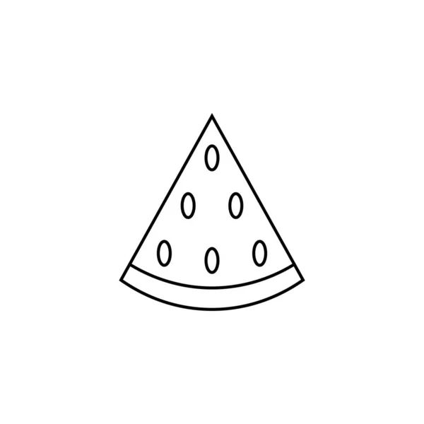 Watermeloen Slice Stok Lineaire Pictogram Illustratie Van Dunne Lijn Contour — Stockvector