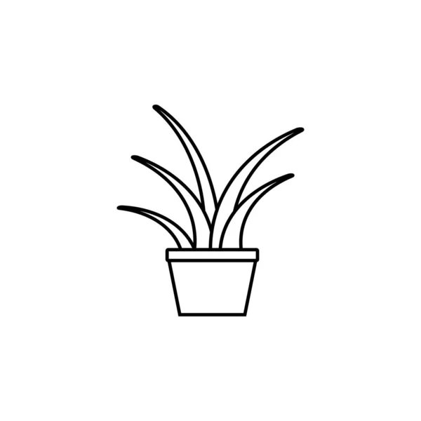 Podłóż Ikonę Ikona Rośliny Domowej Cienkie Elementy Graficzne Wektorowe Ilustracja — Wektor stockowy