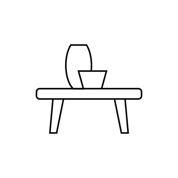 Table Concept Line Icon Linear Table Concept Outline Symbol Design — Stock Vector