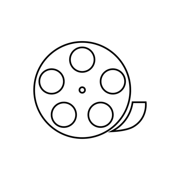 电影卷轴线性图标 矢量符号或徽标 — 图库矢量图片