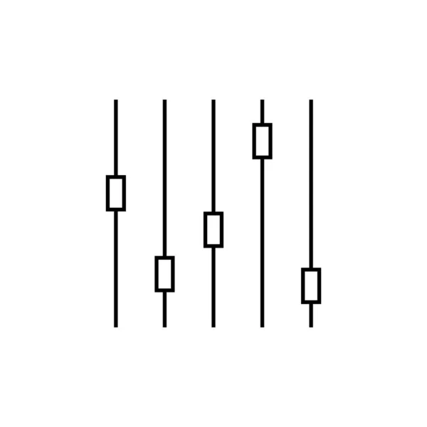 Mikser Düzeyleri Satırı Simgesi Anahat Vektör Işareti Üzerinde Beyaz Izole — Stok Vektör