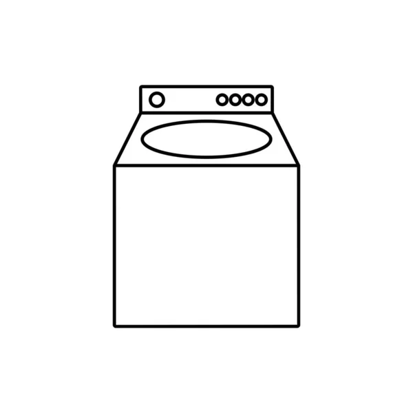 Çamaşır Makinesi Doğrusal Simgesi Çamaşır Makinesi Kavramı Kontur Sembolü Tasarım — Stok Vektör