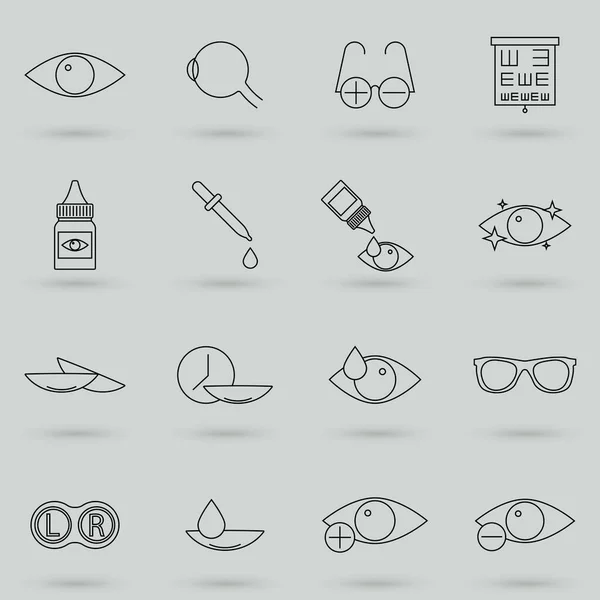 Οπτομετρία Όραμα Simple Related Vector Icons Set Mobile Apps Web — Διανυσματικό Αρχείο