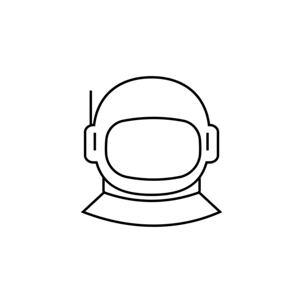 Astronaute Spacesuit Avec Icône Contour Casque Signe Style Linéaire Pour — Image vectorielle