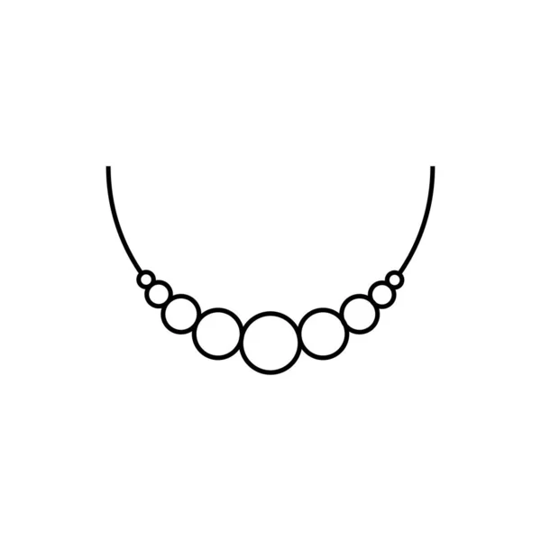Halskette Mit Handgezeichneten Umrissen Des Doodle Symbols Weibliches Accessoire Halskettenvektorskizze — Stockvektor