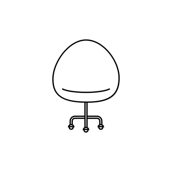 桌椅轮廓图标 移动概念和网页设计的线性风格标志 办公椅简单的直线矢量图标 标识图解 — 图库矢量图片
