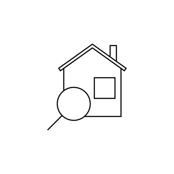 Поиск Иконке Контура Дома Знак Стиля Мобильной Концепции Веб Дизайна — стоковый вектор