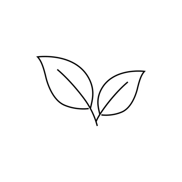 Ikona Konturu Liści Liniowy Znak Stylu Dla Mobilnej Koncepcji Projektowania — Wektor stockowy