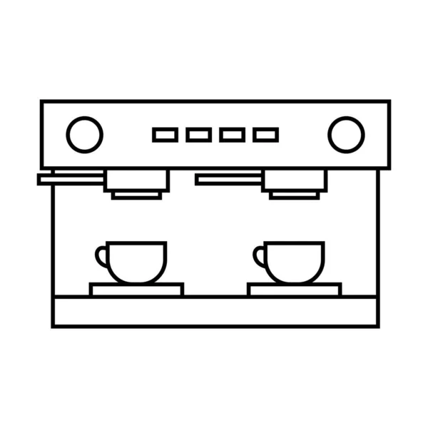 Ligne Machine Café Icône Glyphe Cuisine Cuisine Graphiques Vectoriels Signe — Image vectorielle