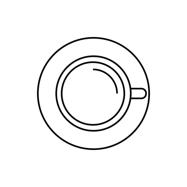 Kahve Fincanı Üstten Görünüm Anahat Simgesi Mobil Kavramı Web Tasarım — Stok Vektör