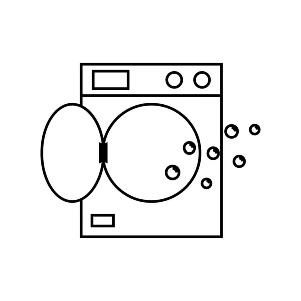 Иконка Стиральной Машины Стирка Линейного Знака Изолированы Белом Фоне Редактируемые — стоковый вектор