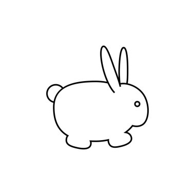 Tavşan simgesi. Moda modern düz doğrusal vektör