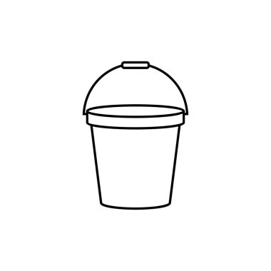 Kova taslak simgesi. mobil konsept ve web tasarımı için doğrusal biçim işareti.