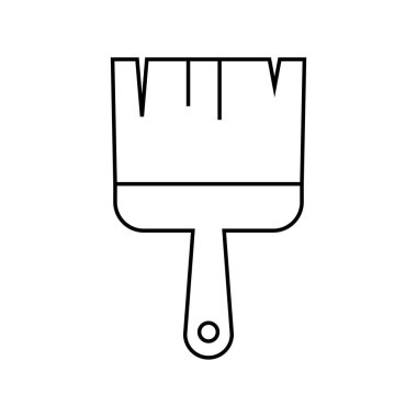 Fırça çizgisi simgesini boya, taslak vektör işareti, beyaz üzerine izole edilmiş doğrusal resim. Sembol, logo illüstrasyonu.