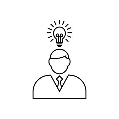 Fikir, içgörü, yaratıcı düşünce çizgisi simgesi