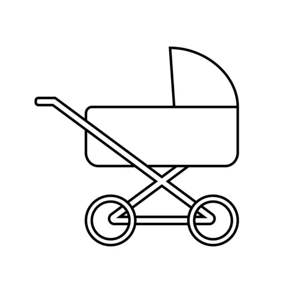 Baby Barnvagn Ikonen Enkel Platta Stil Vektorillustration — Stock vektor