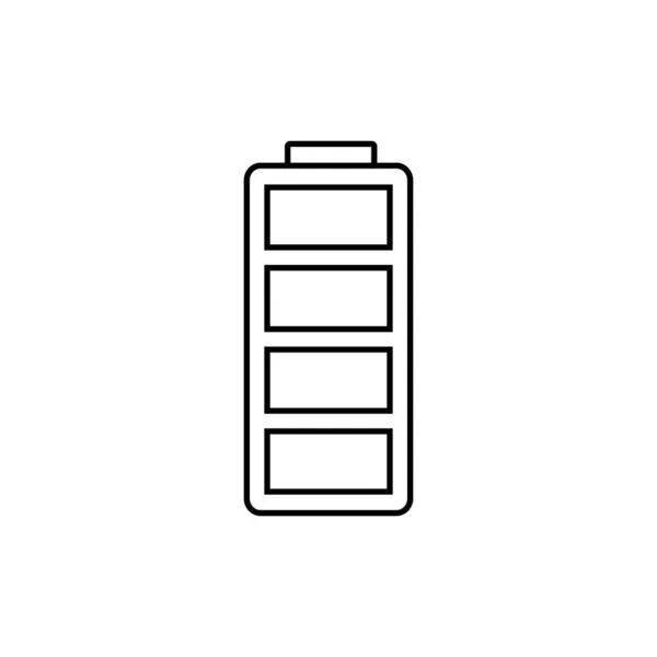 フルバッテリーリニアアイコン 現代の概要ユーザーインターフェイスとWebナビゲーションコレクションからの白い背景にフルバッテリーのロゴコンセプト — ストックベクタ