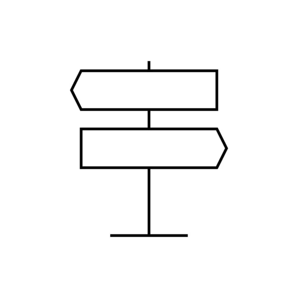 Wegweiser Zeigerstrichsymbol Umrissvektorzeichen Lineares Piktogramm Auf Weiß Isoliert Symbol Logoabbildung — Stockvektor