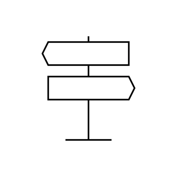 Drogowskaz Ikona Linii Wskaźnika Znak Wektora Zarysu Piktogram Stylu Liniowym — Wektor stockowy