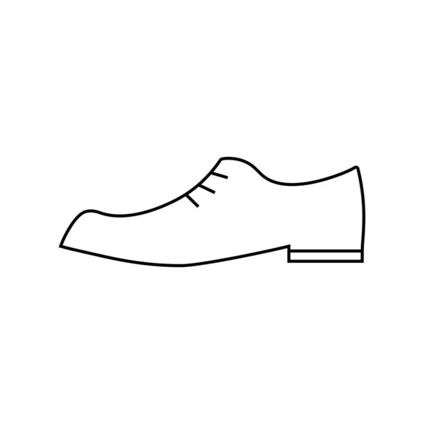 Ícone Sapato Masculino Calçado Clássico Masculino Sinais Lineares Isolados Sobre — Vetor de Stock