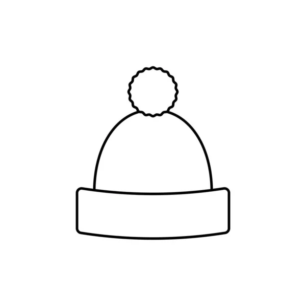 冬ニット帽子アイコンを編集可能なベクトル イラスト 暖かい季節衣類装飾パターン 白い背景で隔離の寒さから頭を保護するためにポンポンと — ストックベクタ