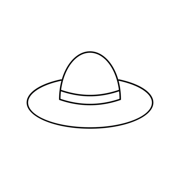 Chapeau Cowboy Homme Ligne Icône Contour Signe Vectoriel Pictogramme Style — Image vectorielle