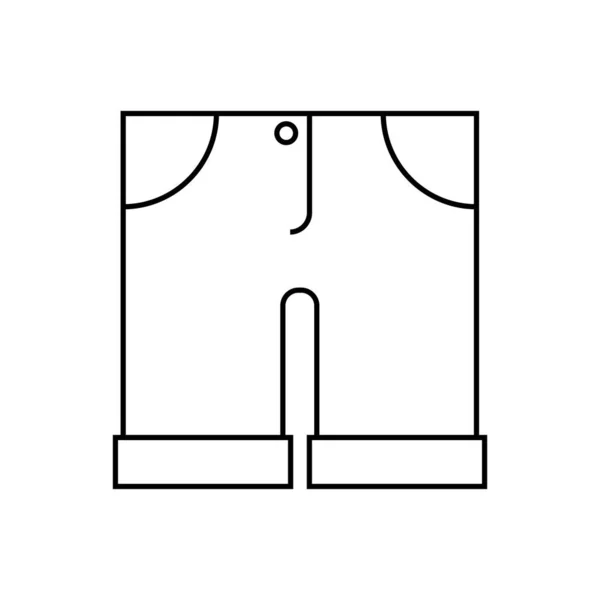 Herenshorts Vector Dunne Lijn Beroerte Pictogram Korte Broek Mannen Schetsen — Stockvector