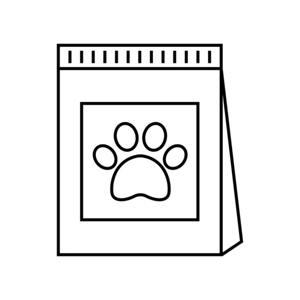 Icono Del Contorno Bolsa Comida Para Mascotas Signo Estilo Lineal — Archivo Imágenes Vectoriales