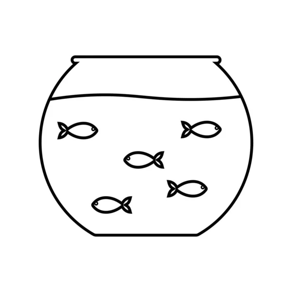 Akvarium Linjär Ikon Tunn Linje Illustration Fiskodling Kontursymbol Vektor Isolerad — Stock vektor