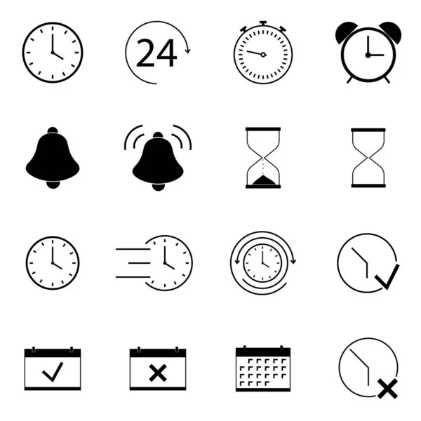 Saatler Zaman Icons Set — Stok Vektör