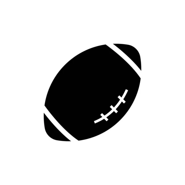 Flat Icon Rugby Bal Geïsoleerd Witte Achtergrond Vectorillustratie — Stockvector