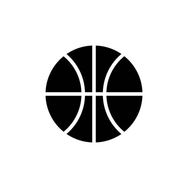 篮球运动图标 白色背景上的黑色平面矢量插图 Eps — 图库矢量图片