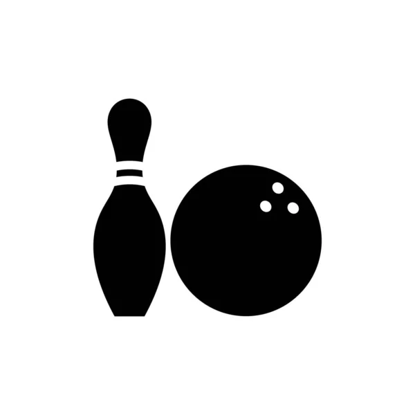 Боулинг Булавки Мячом Значок Векторный Значок — стоковый вектор