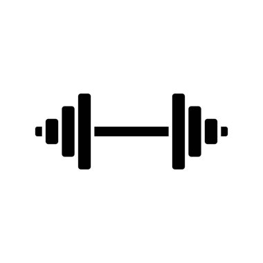 Jimnastik ikonu için Dumbbell, siyah işaret tasarımı