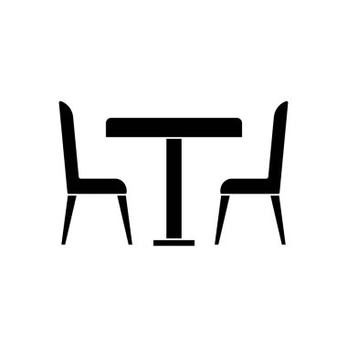 masa ve sandalyeler simge vektör çizim