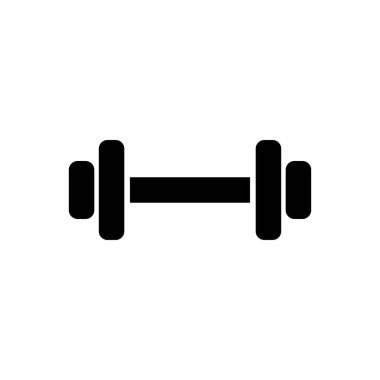 Jimnastik ikonu için Dumbbell, siyah işaret tasarımı